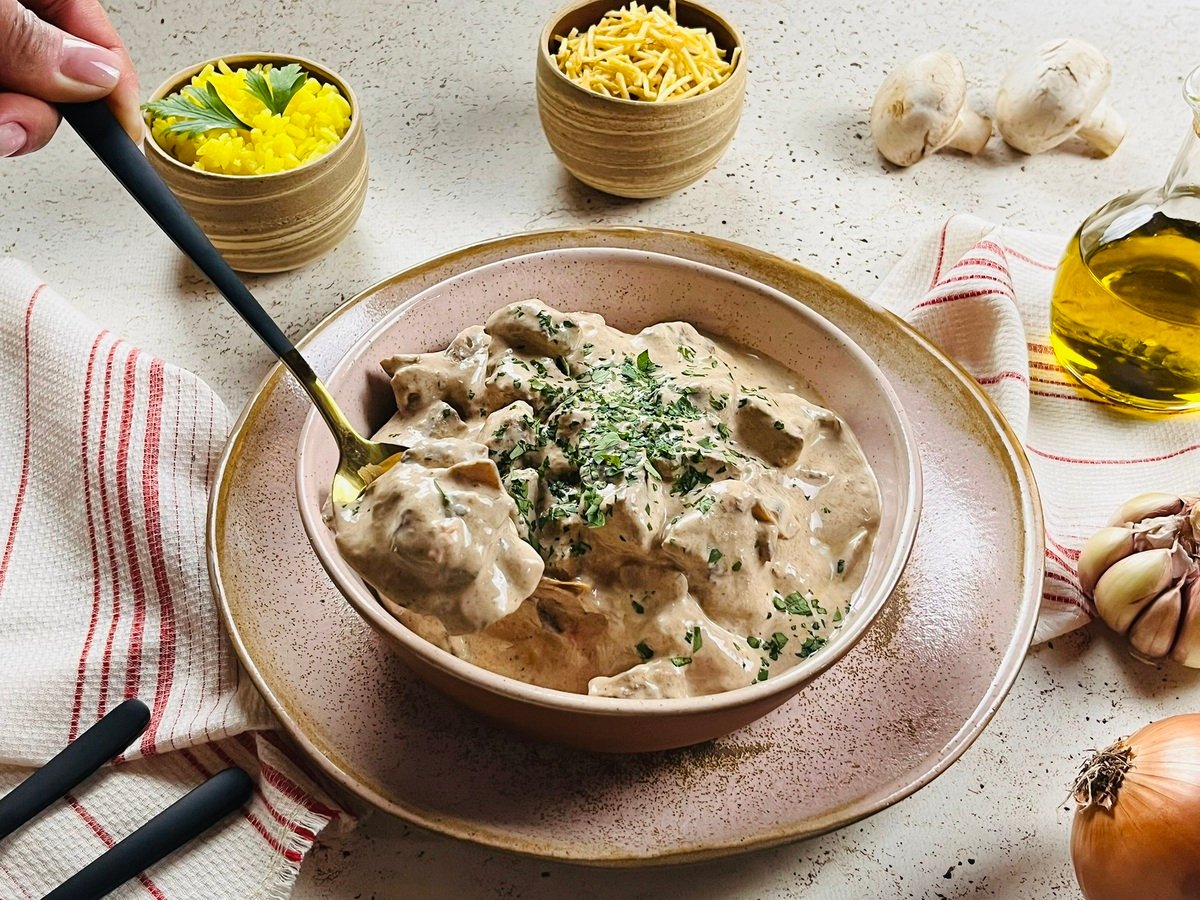 Strogonoff de carne fit