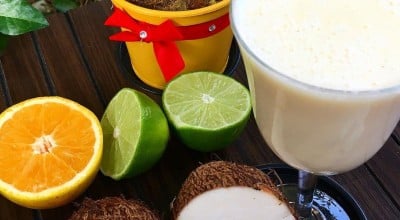 Suco de inhame com laranja e limão