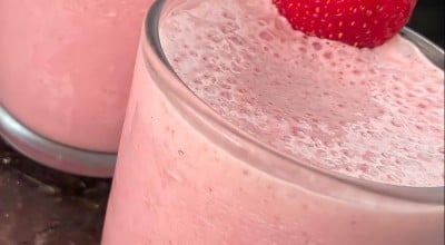 Suco de morango com leite