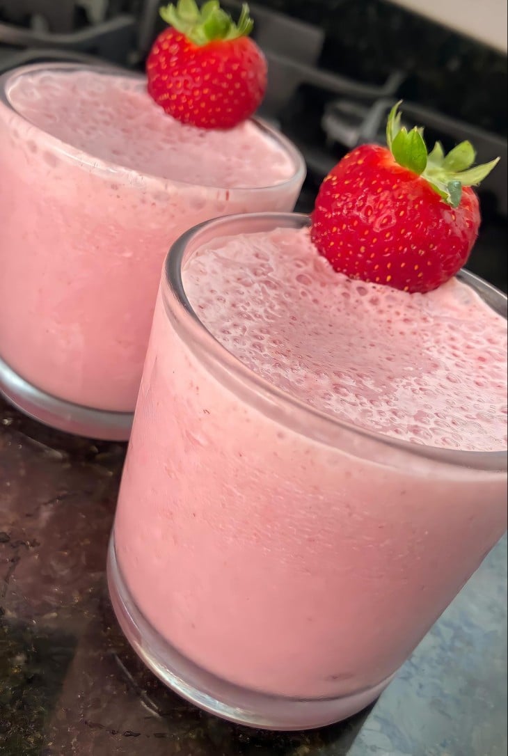 Suco de morango com leite