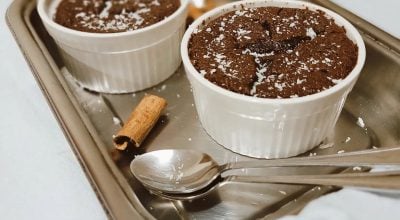 Suflê de chocolate sem glúten e sem lactose