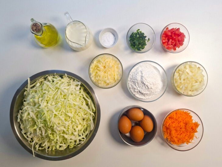 Ingredientes reunidos para o preparo da receita.