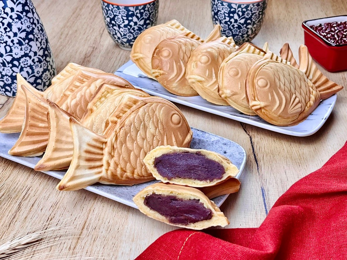 Taiyaki com pasta de feijão