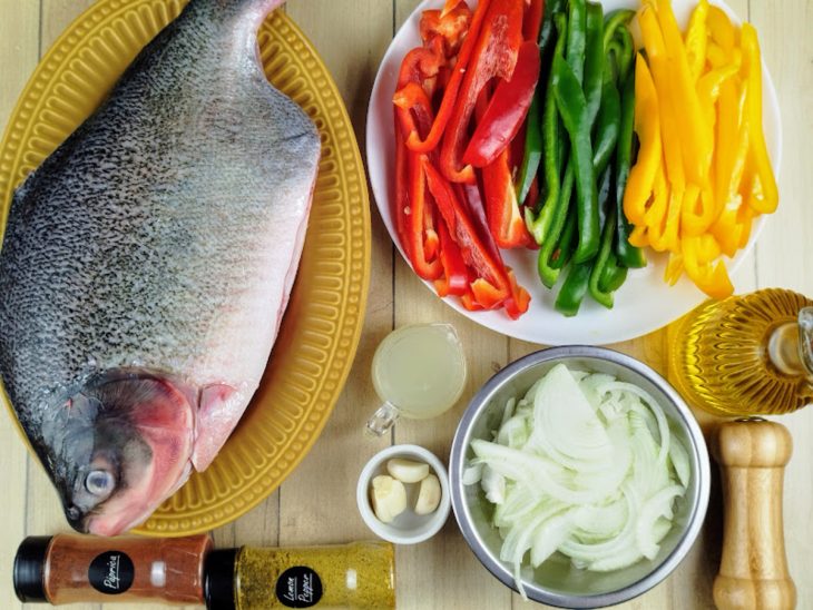 Ingredientes reunidos para o preparo da receita.