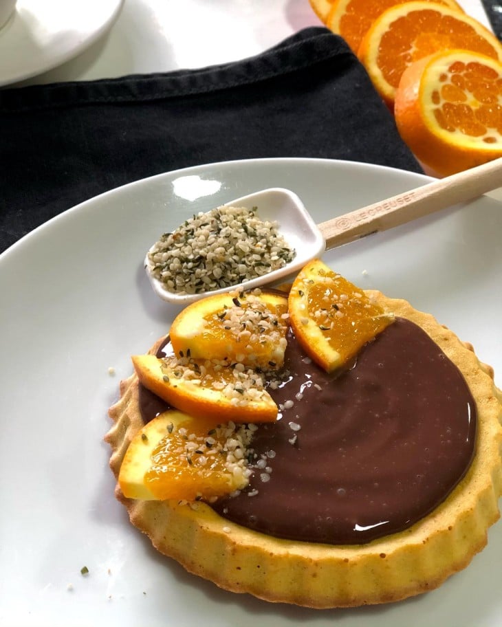 Tarte de laranja e chocolate