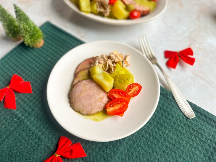 Tender suculento servido.