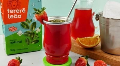 Tereré com morango e laranja