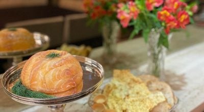 Terrine de burrata com salmão defumado