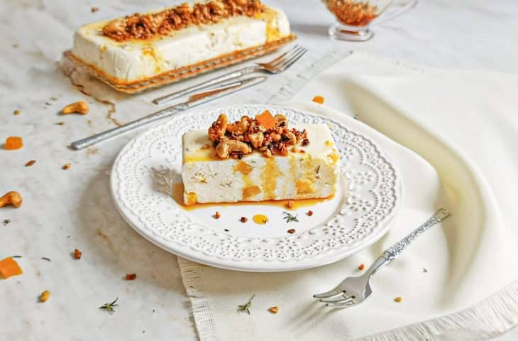Terrine de queijo com castanhas caramelizadas