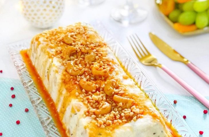 Terrine de queijo com castanhas caramelizadas