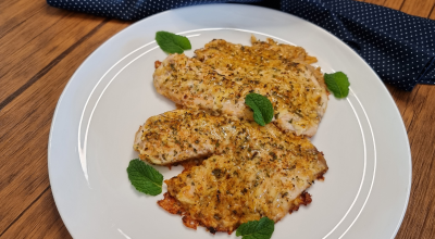 Tilápia assada com crosta de parmesão