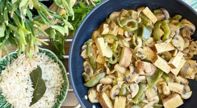 Tofu com molho de laranja