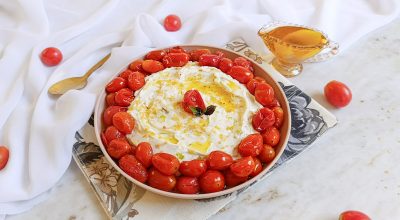 Tomate confit com cream cheese