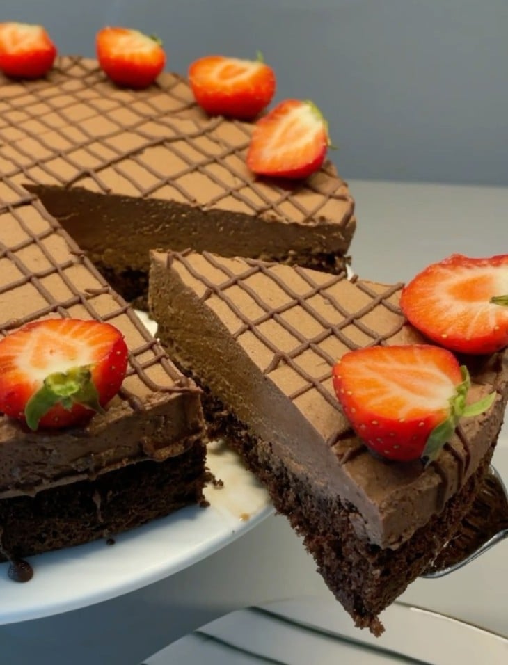 Torta brownie mousse saudável