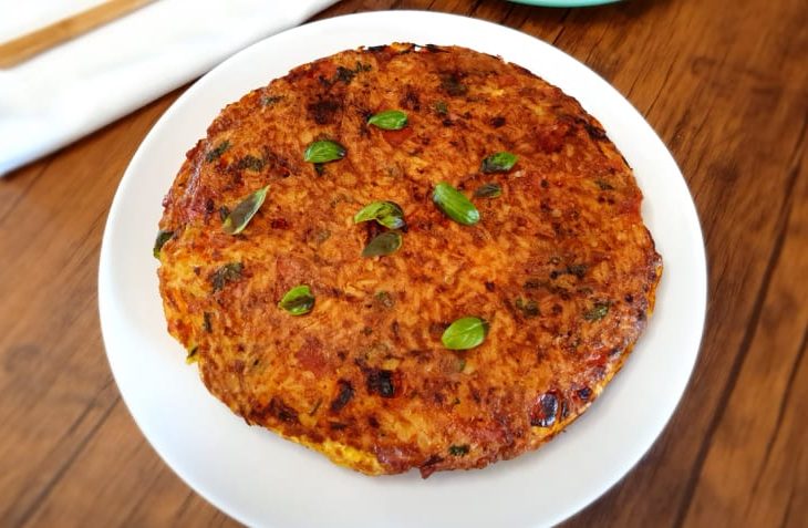 Torta de arroz de frigideira