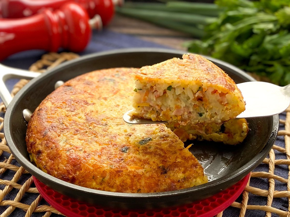 Torta de arroz de frigideira