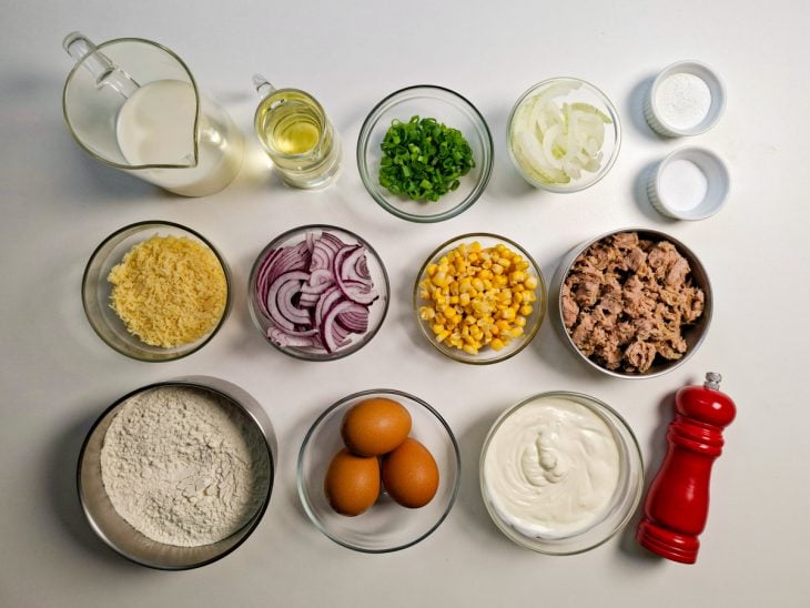 Ingredientes reunidos para o preparo da receita.