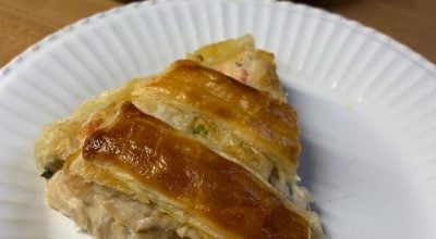 Torta de bacalhau e camarão