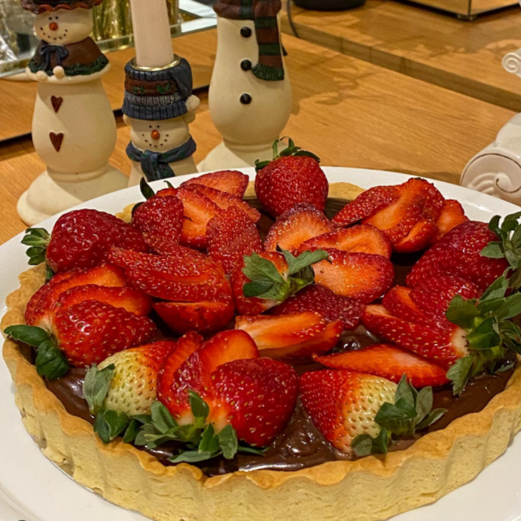 Torta de brigadeiro com morango