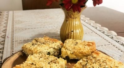 Torta de escarola sem gluten