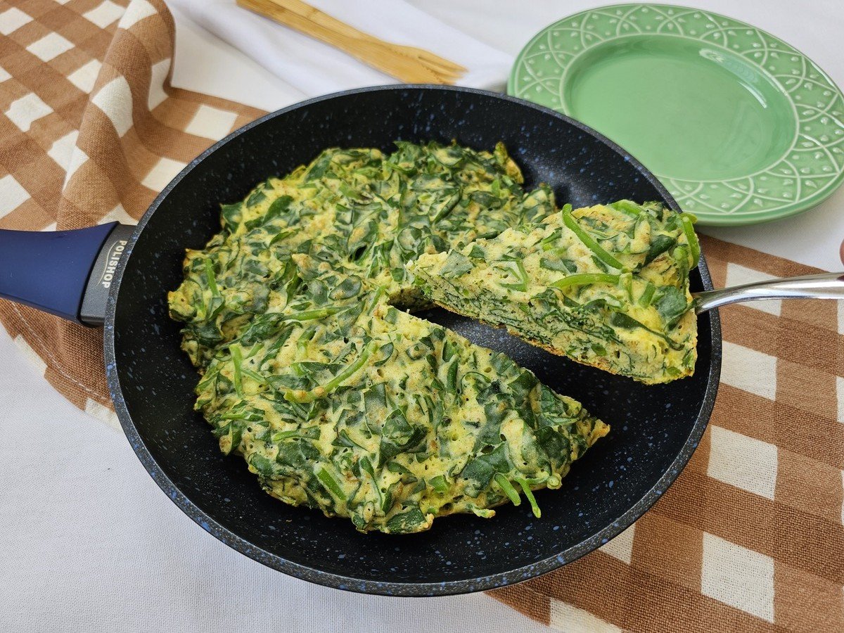 Torta de espinafre de frigideira