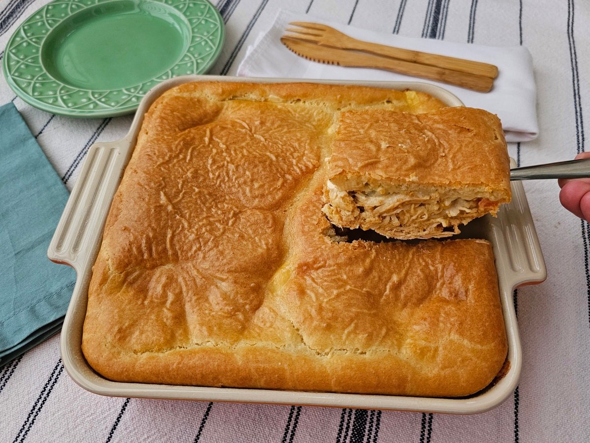 Torta de frango com requeijão