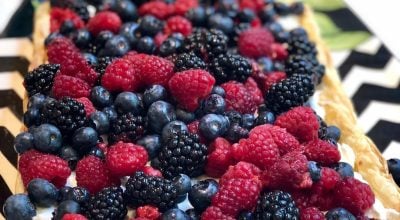 Torta de frutas vermelhas e mascarpone