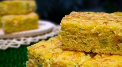 Torta de fubá com legumes