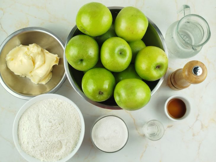 Ingredientes reunidos para o preparo da receita.