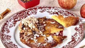 Torta de maçã low carb de frigideira