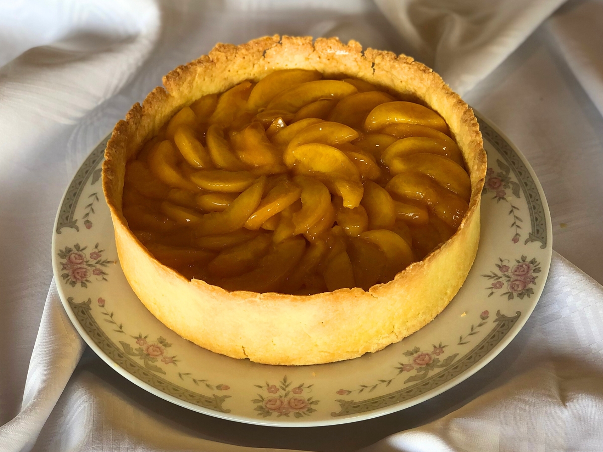 Torta de pêssego simples