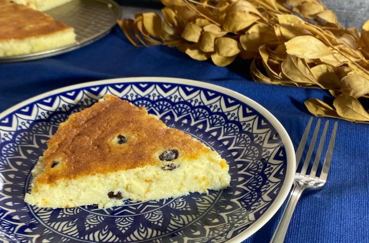 Torta de ricota com passas