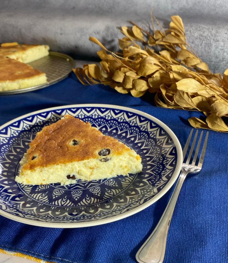 Torta de ricota com passas