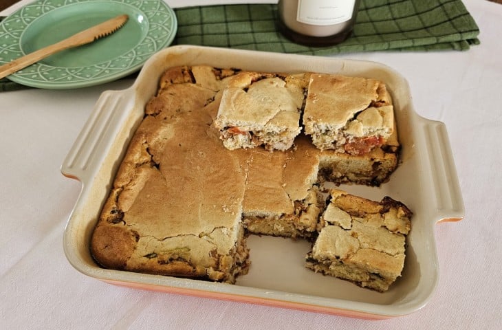 Torta de sardinha com aveia