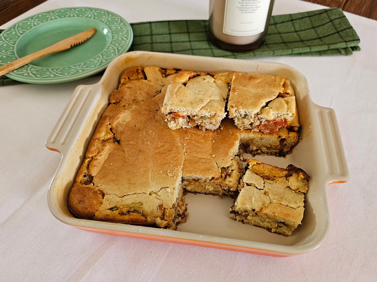 Torta de sardinha com aveia