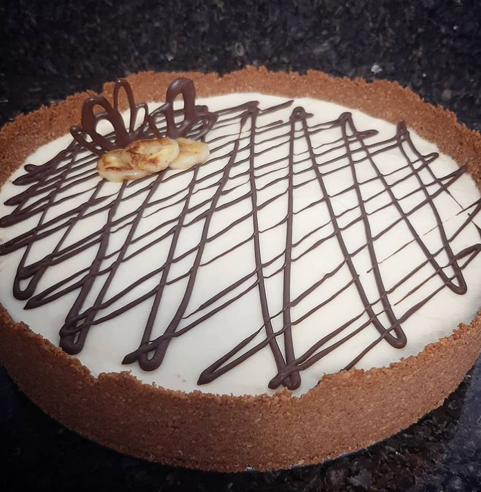 Torta gelada de banana com chocolate branco