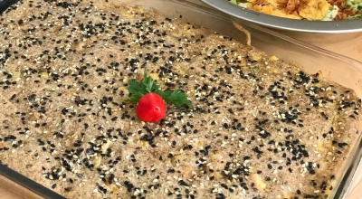 Torta integral de champignon com palmito
