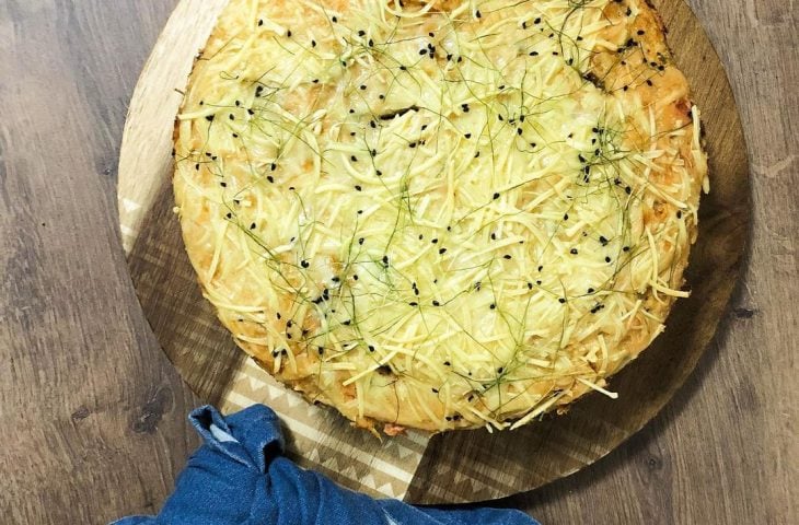 Torta low carb de couve-flor e frango