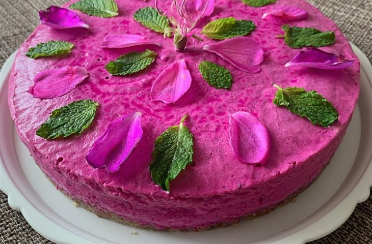 Torta crudívora de pitaya