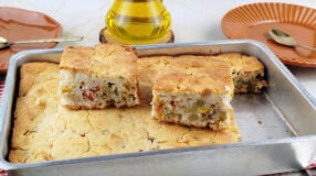 Torta salgada com farinha de arroz