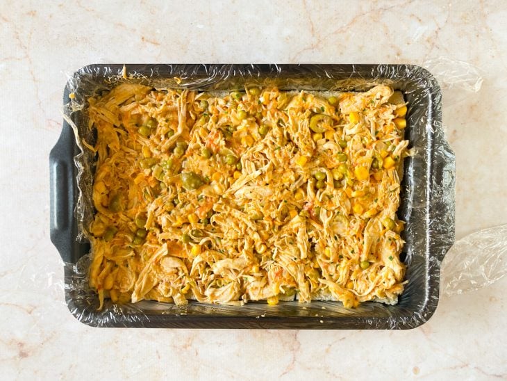 torta salgada recheada com frango