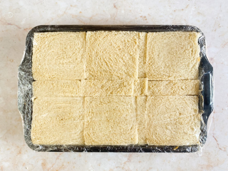 torta salgada de pão de forma