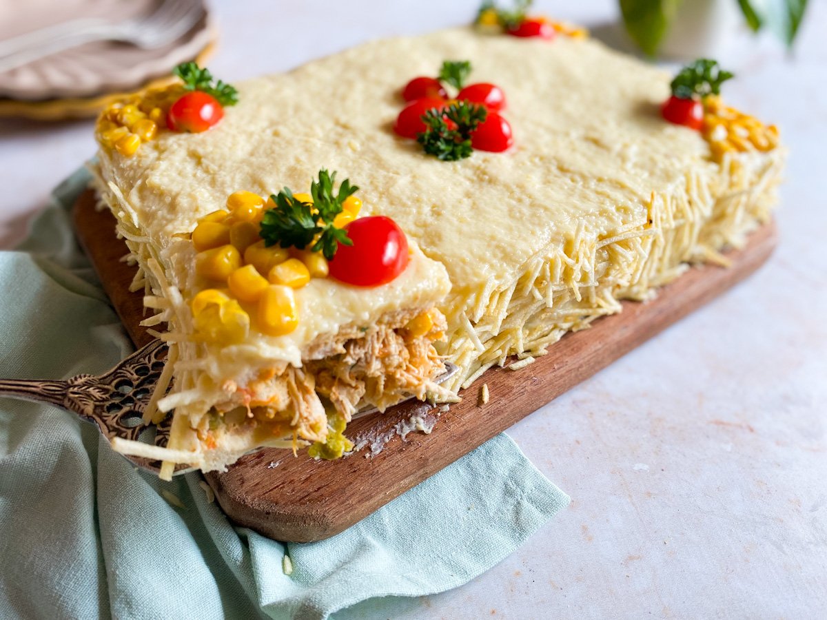 Torta salgada de pão de forma