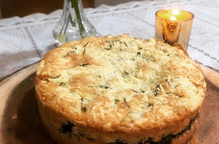 Torta vegetariana de espinafre zero lactose