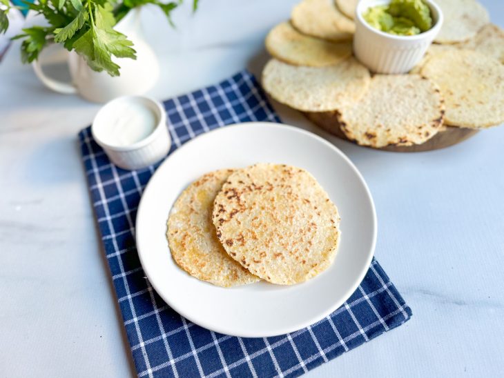 Tortilhas de milho prontas para consumo.