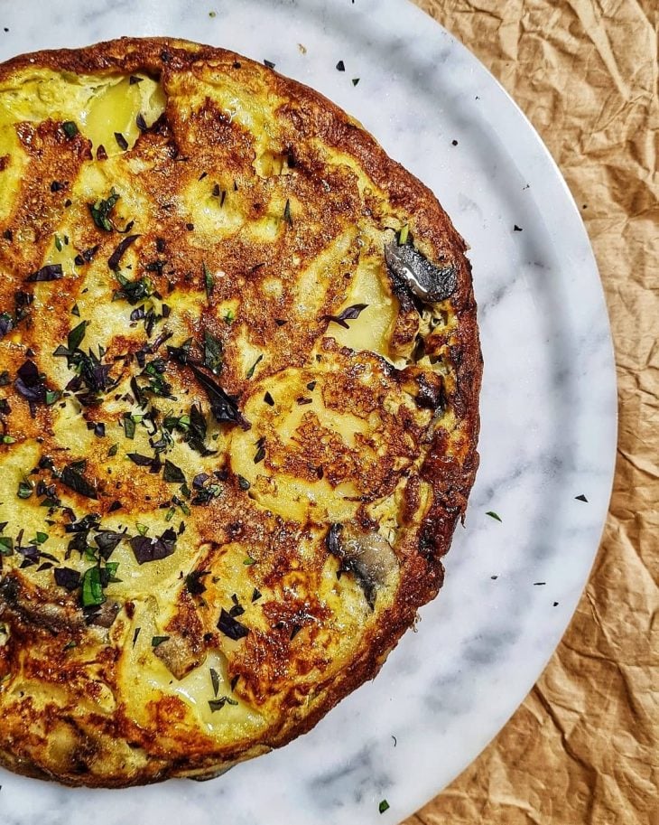 Tortilla com cogumelos