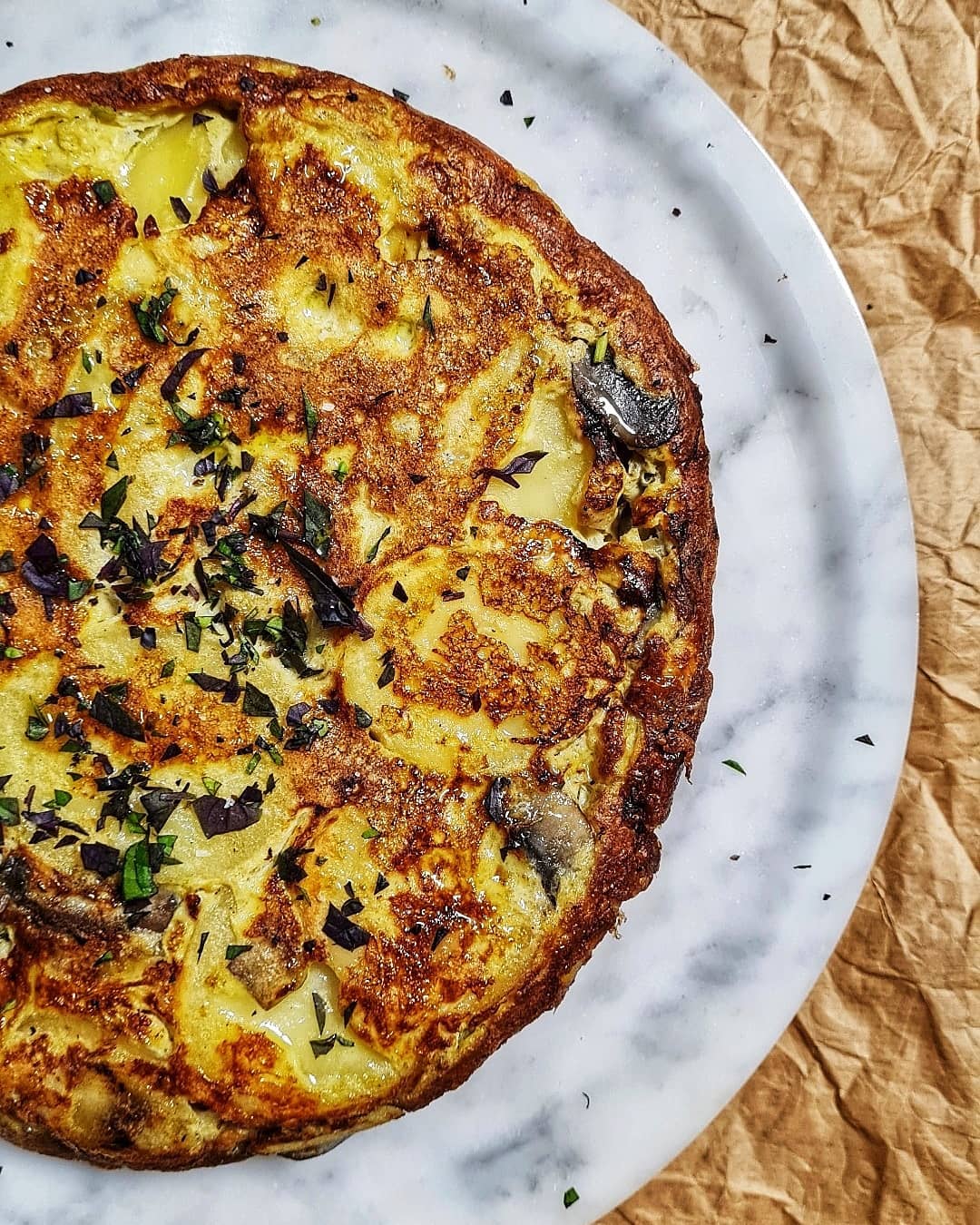 Tortilla com cogumelos
