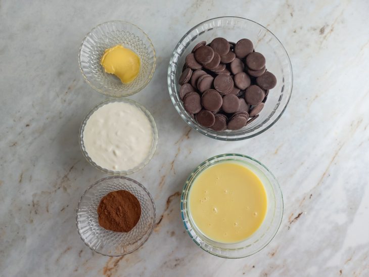 Ingredientes reunidos para o preparo da receita.