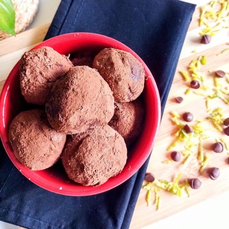 Trufas de chocolate com laranja