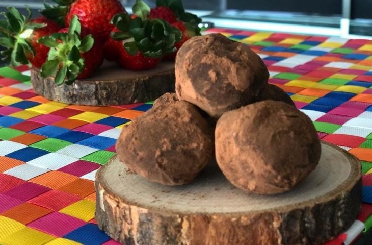 Trufas de chocolate com licor de café